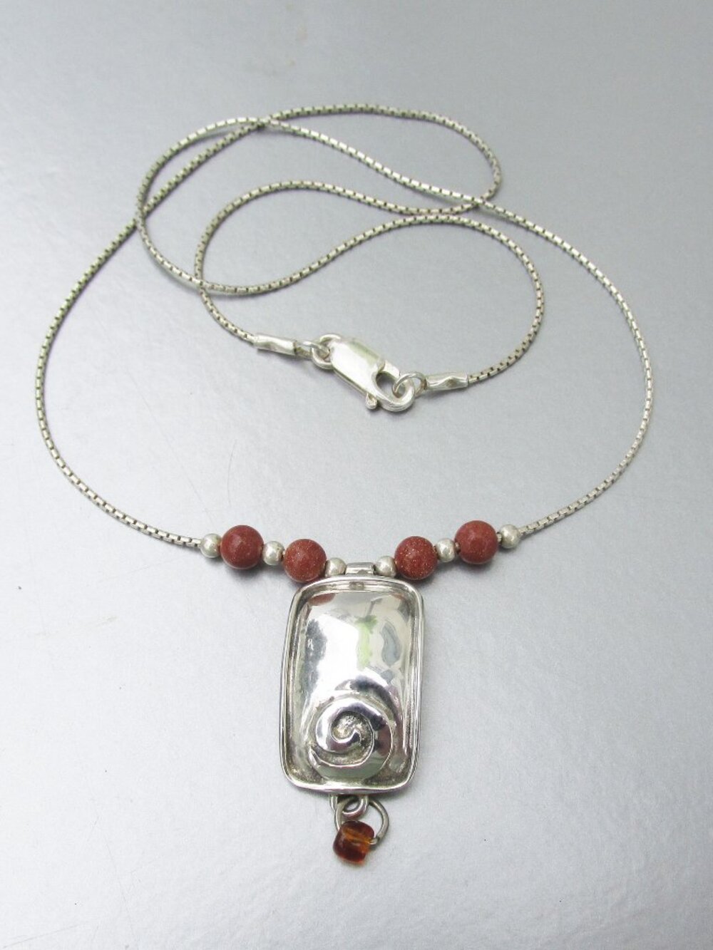 Retired SILPADA Sterling Silver Sandstone Swirl Oxidized Pendant Necklace N1190